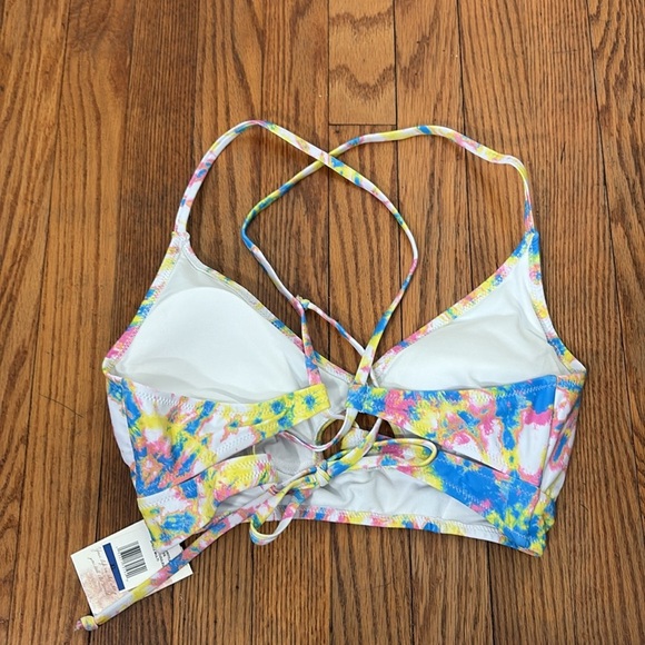 Jessica Simpson Tie-Dyed Cropped Keyhole Cami Bikini Top NWT - Picture 4 of 12